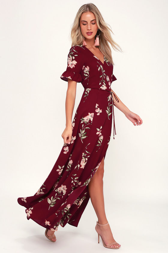 September Sunsets Burgundy Floral Print ...